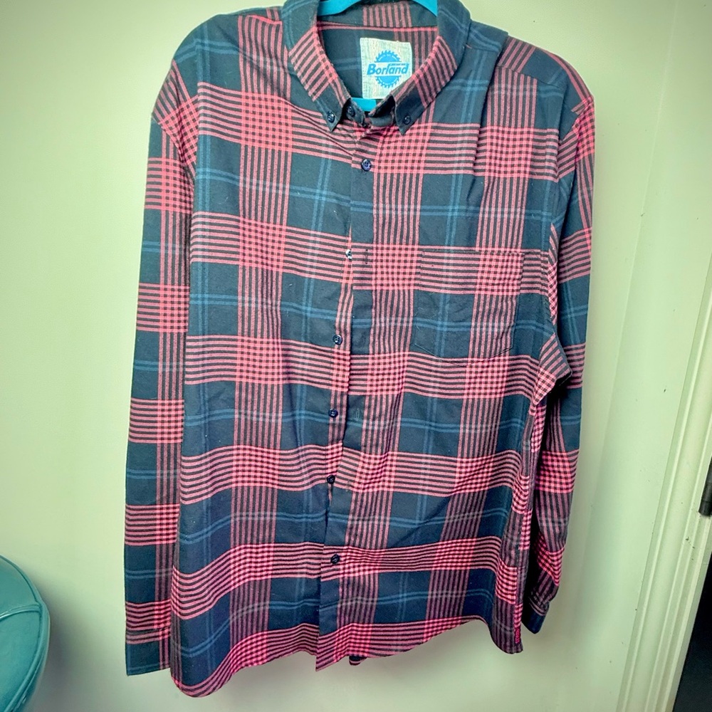 RSVLTS Red and Blue Plaid Button Down Shirt